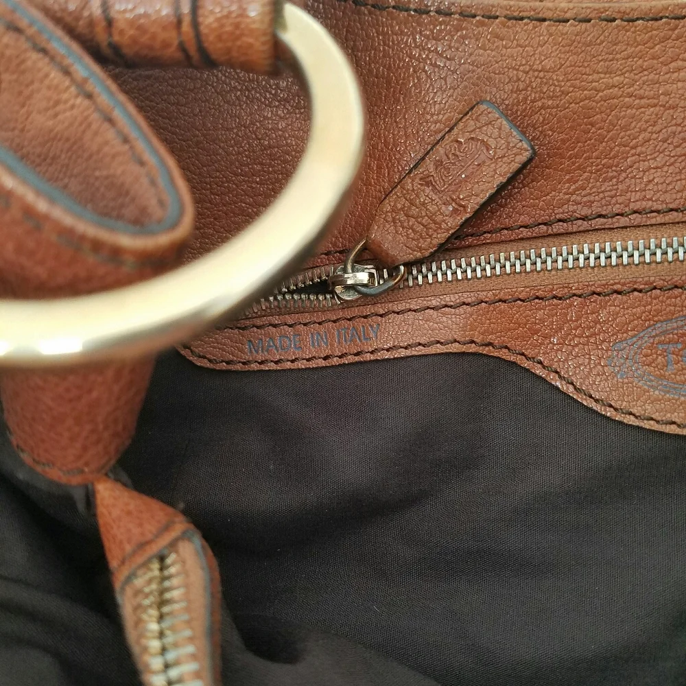 Tod's Peggy Hobo Shoulder Bag Brown Soft Leather